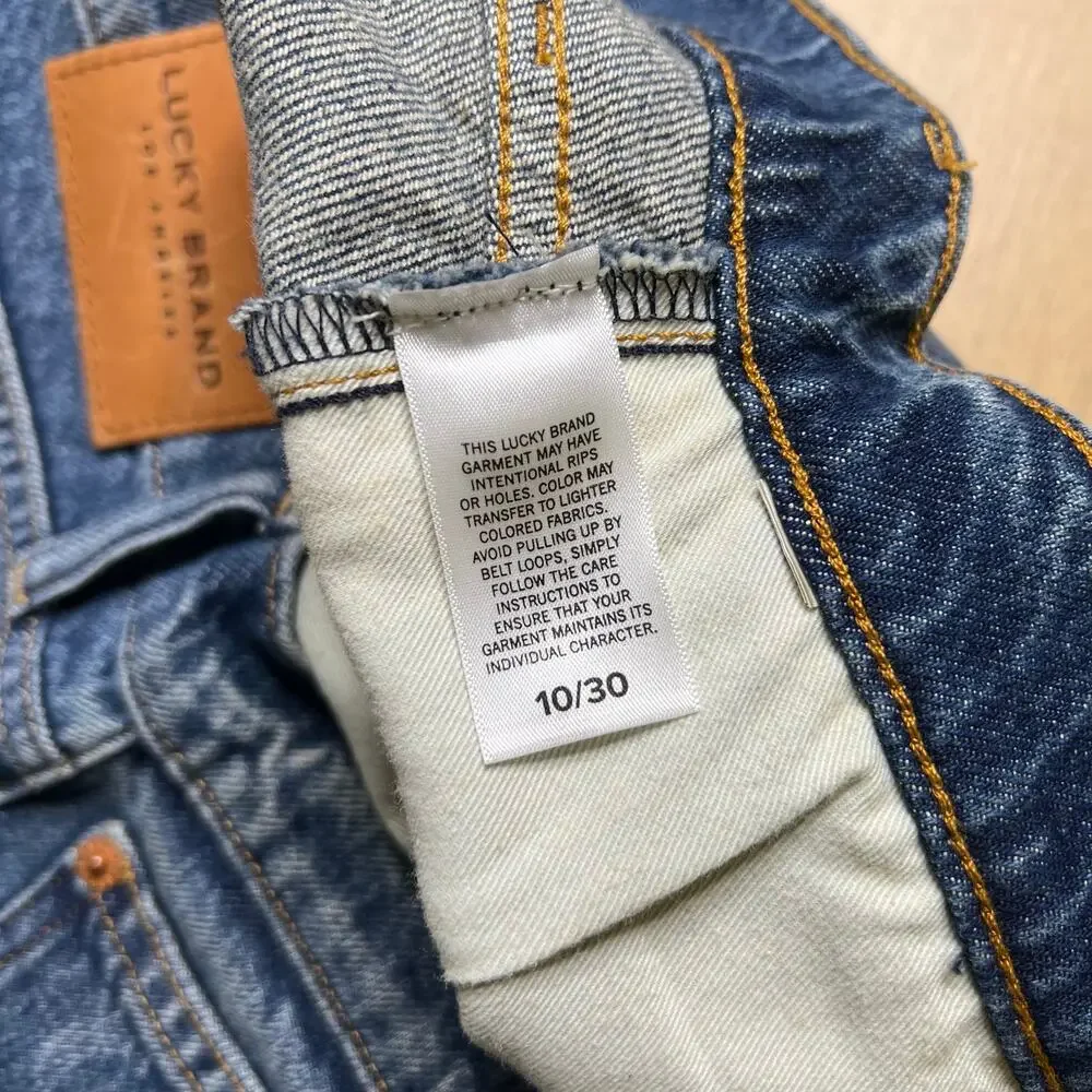 Lucky Brand Women's High Rise Cut Off Jean Skirt Blue Sz 10/30 casual - Picture 3 of 12